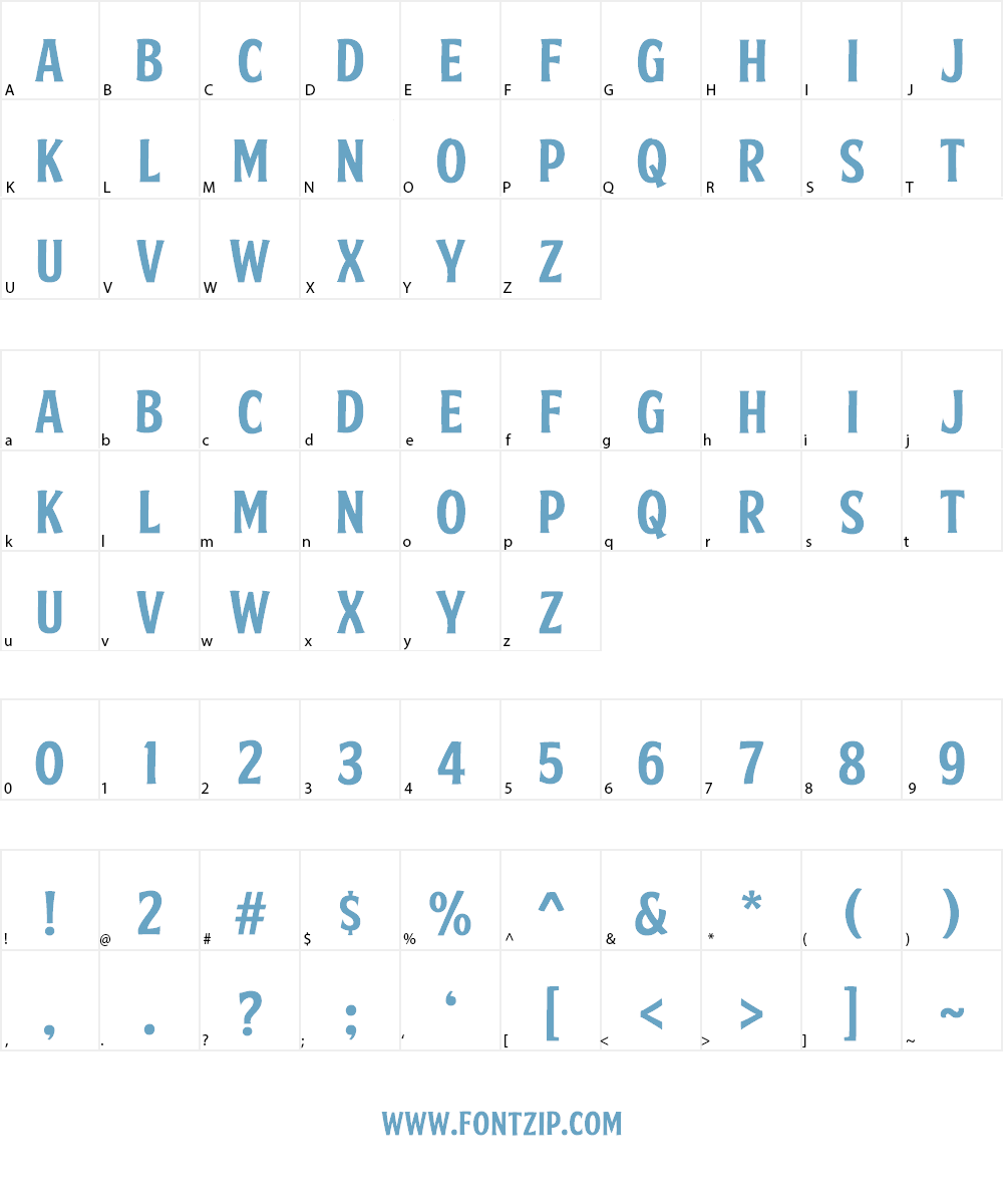 FTY SKRADJHUWN NCV Font Character